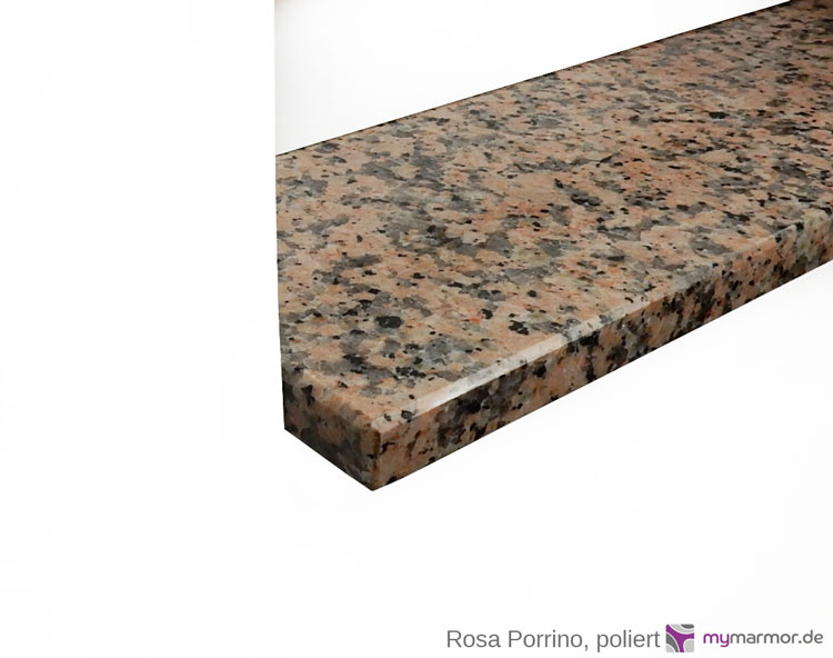 Preview: Kantenansicht Rosa Porrino, poliert