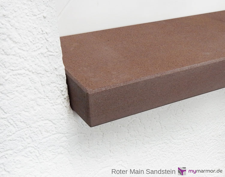 Preview: Kantenansicht Roter Main Sandstein