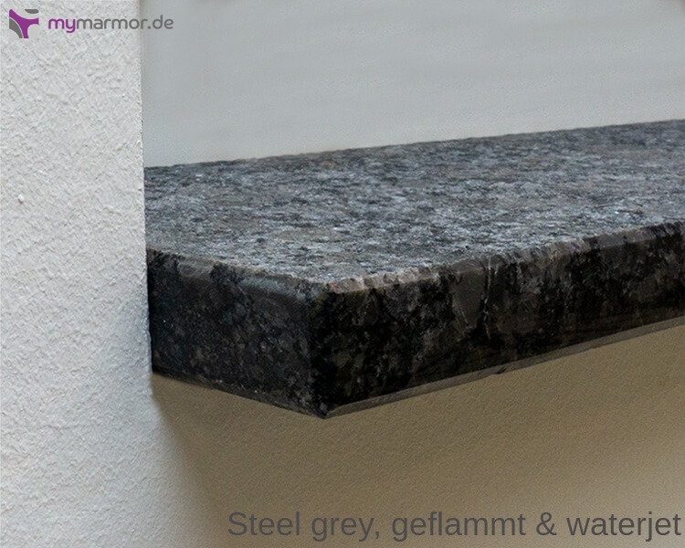 Mauerabdeckung Steel grey geflammt, Ansicht