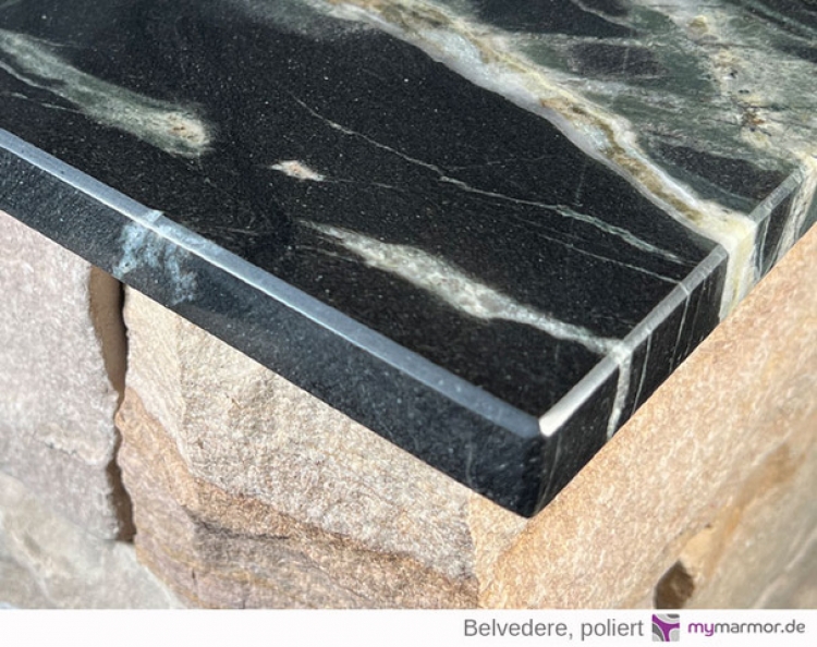 Preview: Kantenansicht Mauerabdeckung Belvedere, poliert