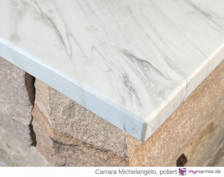 Kantenansicht Mauerabdeckung Carrara Michelangelo