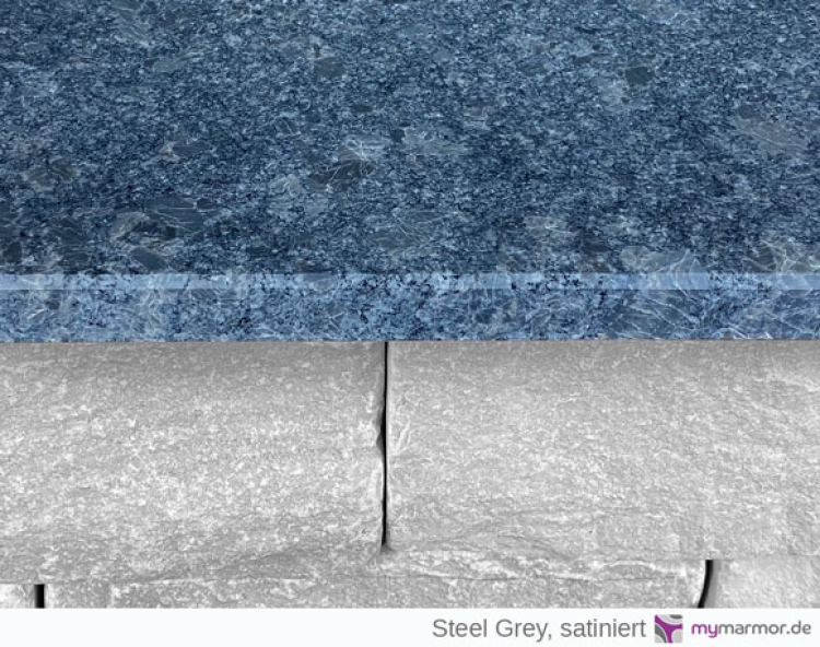 Preview: Mauarabdeckung Steel grey satiniert, Ansicht