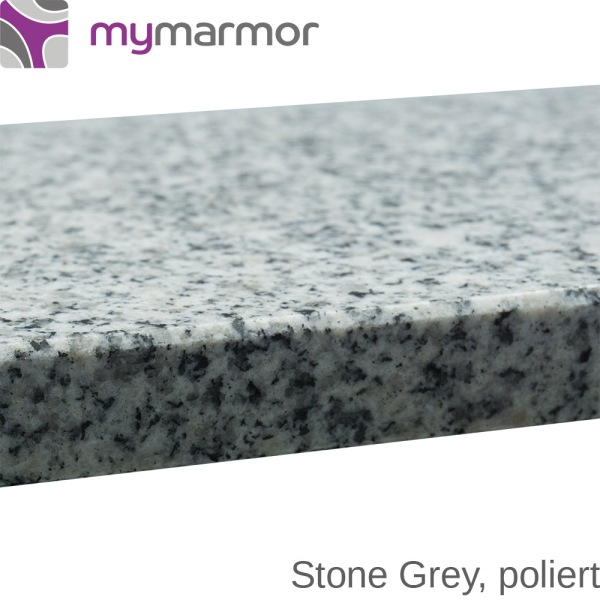 Kantenansicht Stone grey, poliert