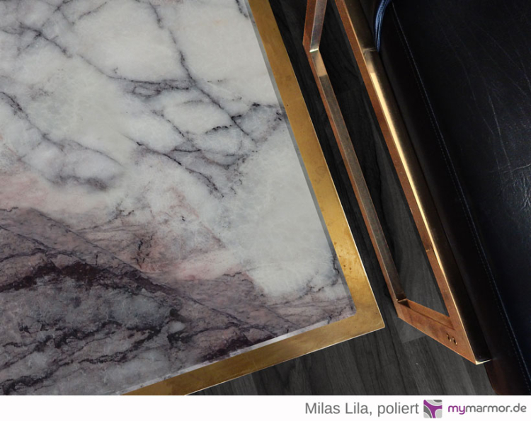 Preview: Tischplatte Milas lila poliert