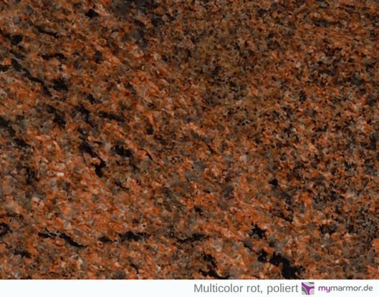 Tischplatte Multicolor rot, poliert