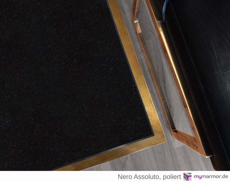 Tischplatte Nero assoluto, poliert