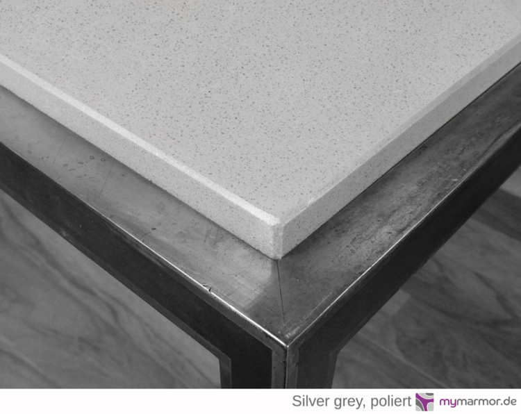 Tischplatte Silver grey poliert