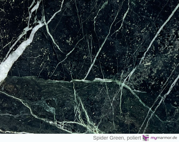 Preview: Tischplatte Spider Green poliert
