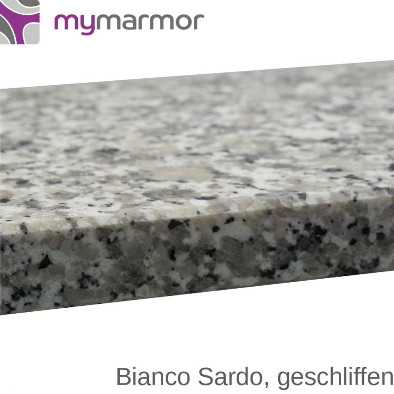 Kantenansicht Bianco Sardo, geschliffen Kantenansicht Bianco Sardo, geschliffen