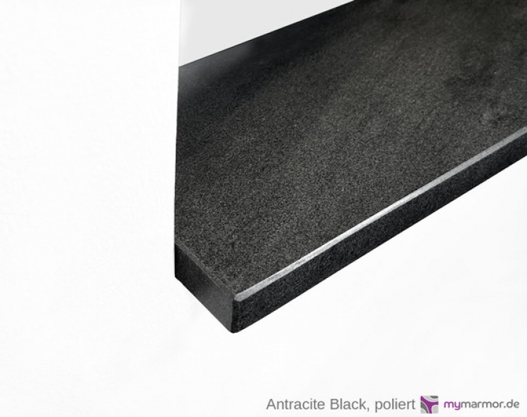 Kantenansicht Antracite black, poliert Kantenansicht Antracite black, poliert