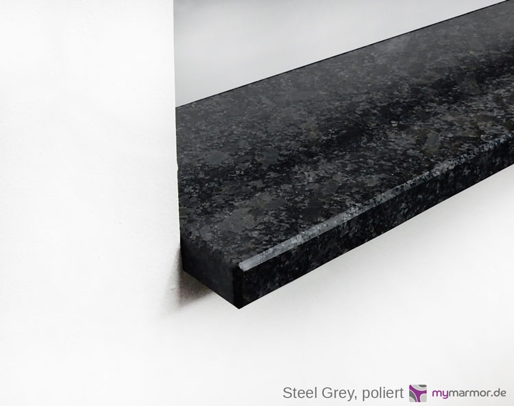 Kantenansicht Steel grey, poliert