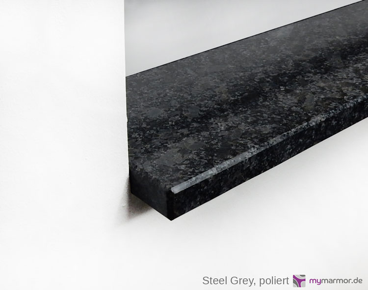 Ansicht Kante Steel Grey, poliert Ansicht Kante Steel Grey, poliert