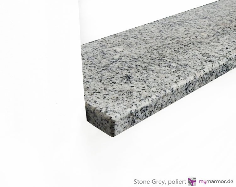 Kantenansicht Stone grey, poliert
