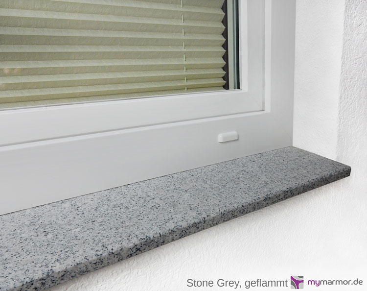 Fensterbank Stone grey, geflammt