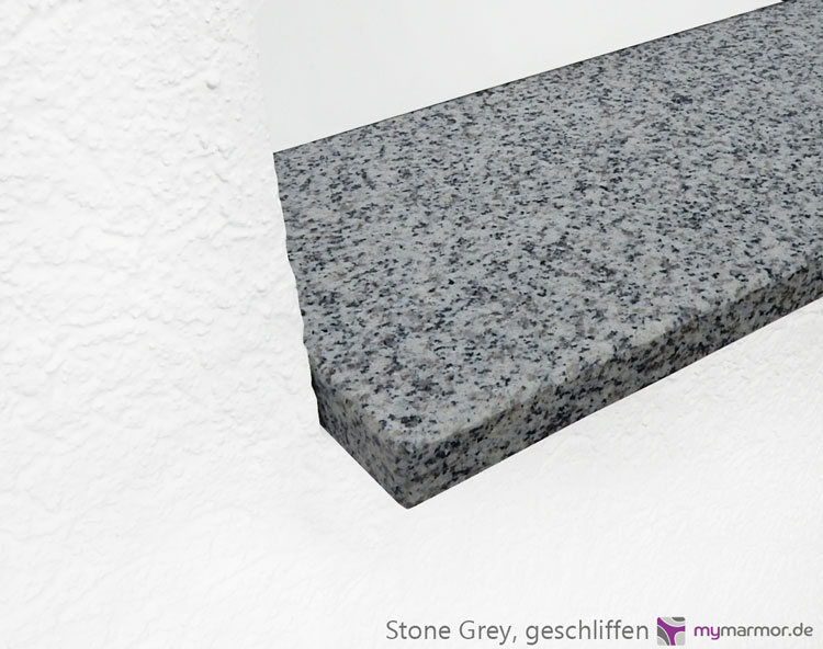 Kantenansicht Mauerabdeckung Stone grey, geschliffen