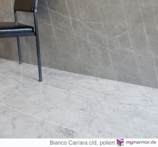 Beispiel Fliese Bianco Carrara, poliert