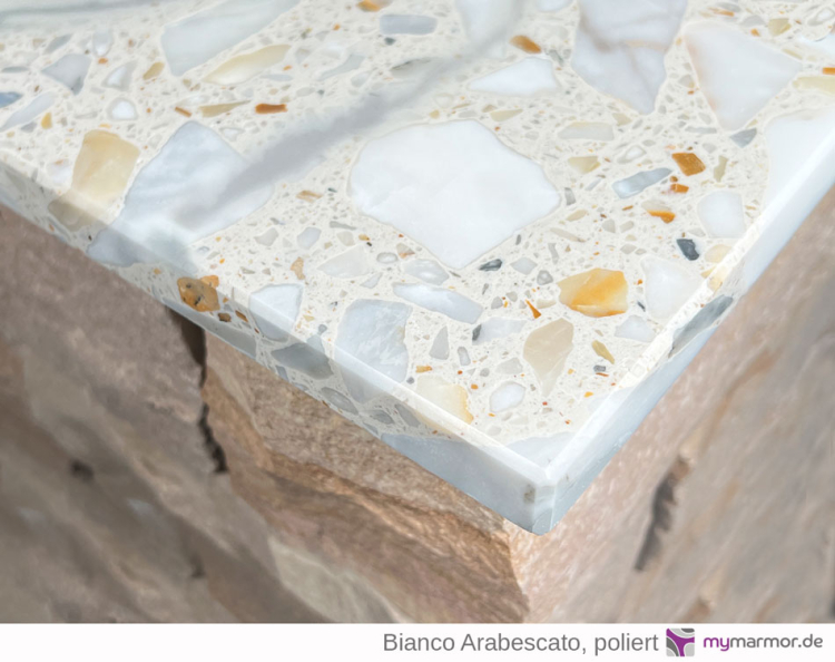 Kantenansicht Bianco Arabescato Kantenansicht Bianco Arabescato