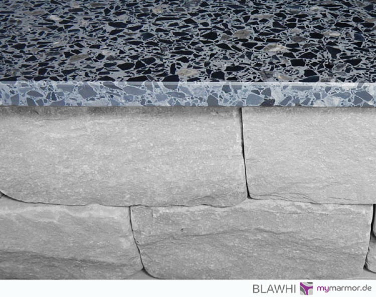 Mauerabdeckung BLAWHI, geschliffen Draufsicht