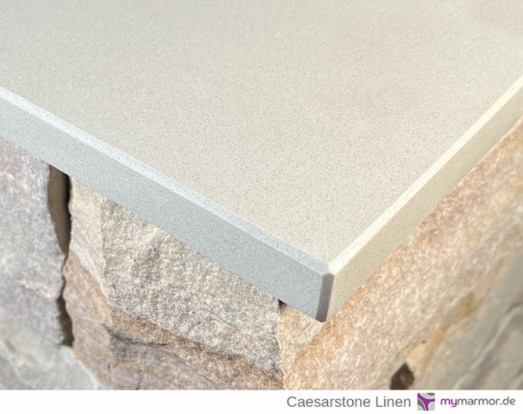 Kantenansicht Mauerabdeckung Caesarstone Linen