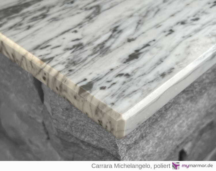 Kantenansicht Mauerabdeckung Carrara Michelangelo