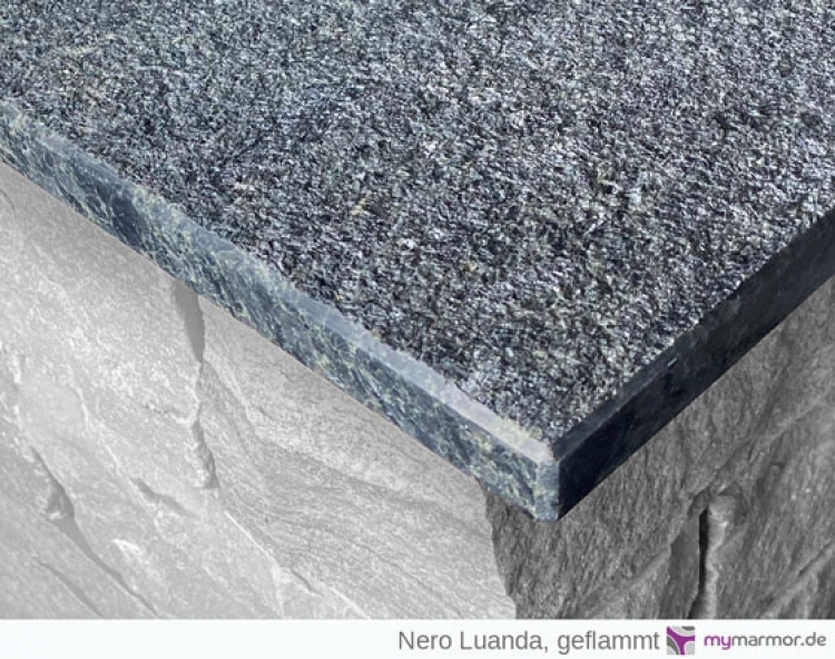 Mauerabdeckung Nero Luanda, geflammt Mauerabdeckung Nero Luanda, geflammt