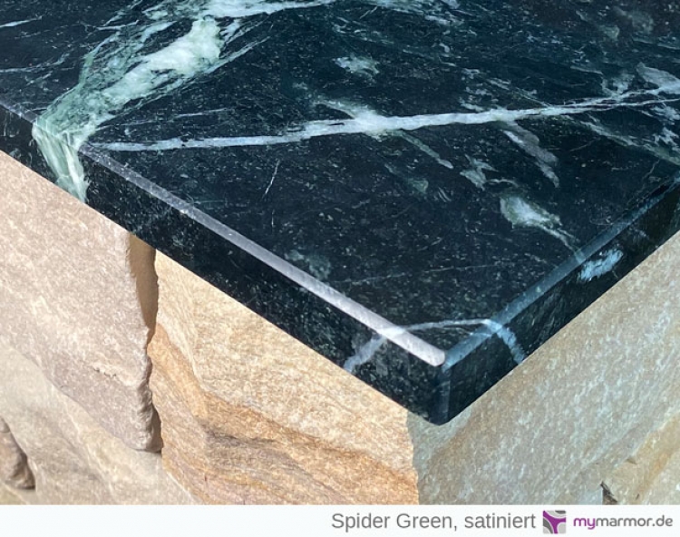 Kantenansicht Spider green satiniert Kantenansicht Spider green satiniert