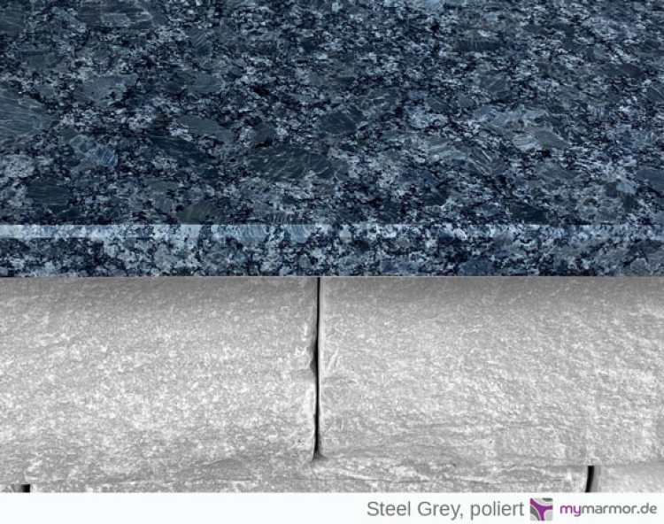 Mauarabdeckung Steel grey, poliert