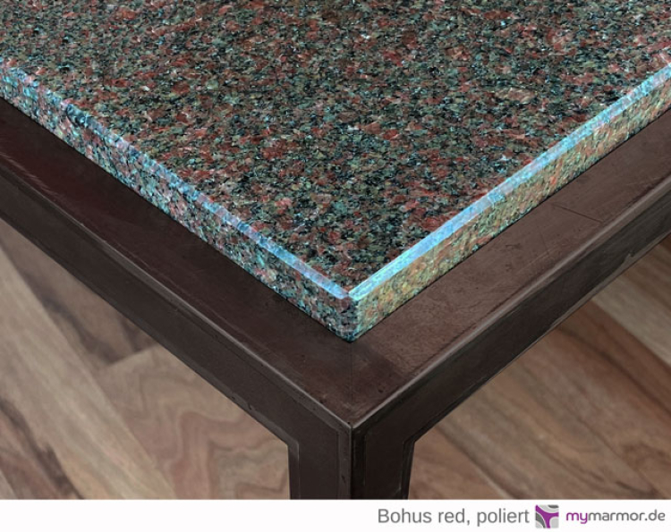 Tischplatte Bohus red, poliert