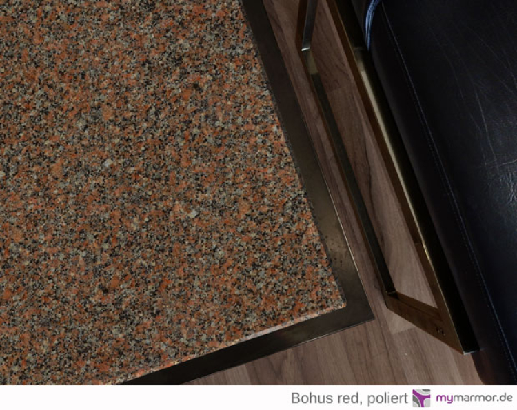 Tischplatte Bohus red, poliert