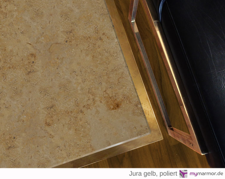Tischplatte Jura gelb, poliert