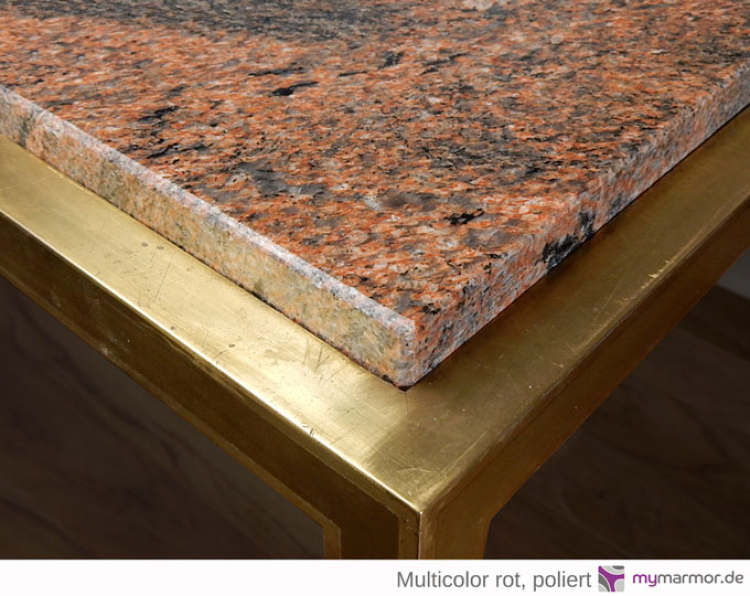 Tischplatte Multicolor rot, poliert