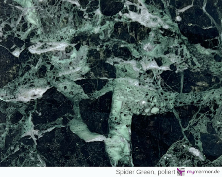 Tischplatte Spider Green poliert