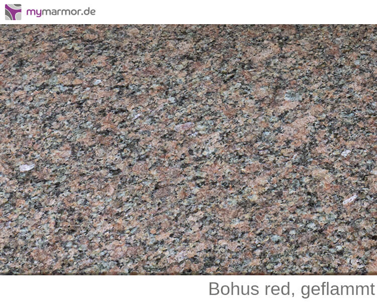 Granitplatte, Bohus red, geflammt Granitplatte, Bohus red, geflammt